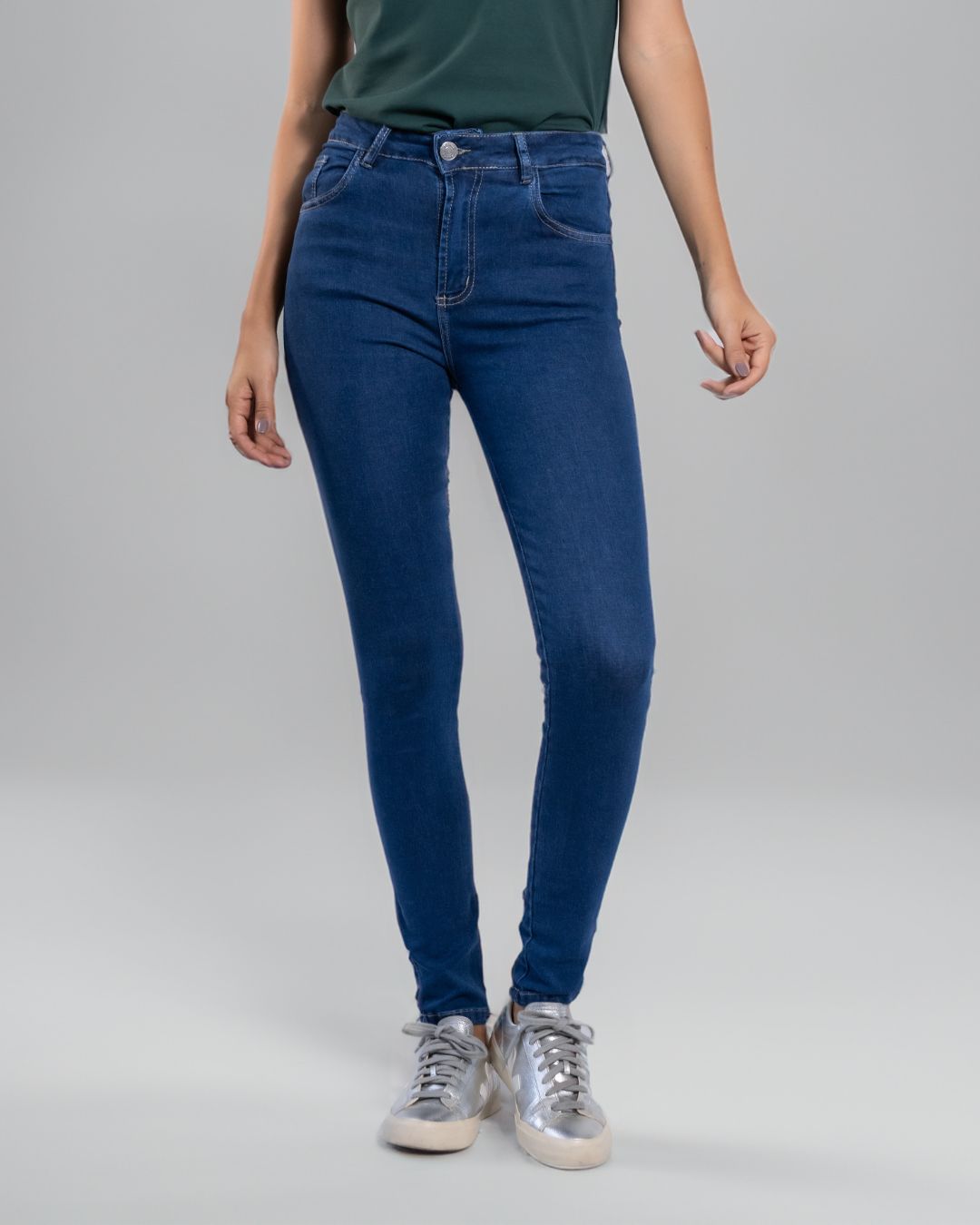 Jean Elástico Skinny Azul Navy Mujer