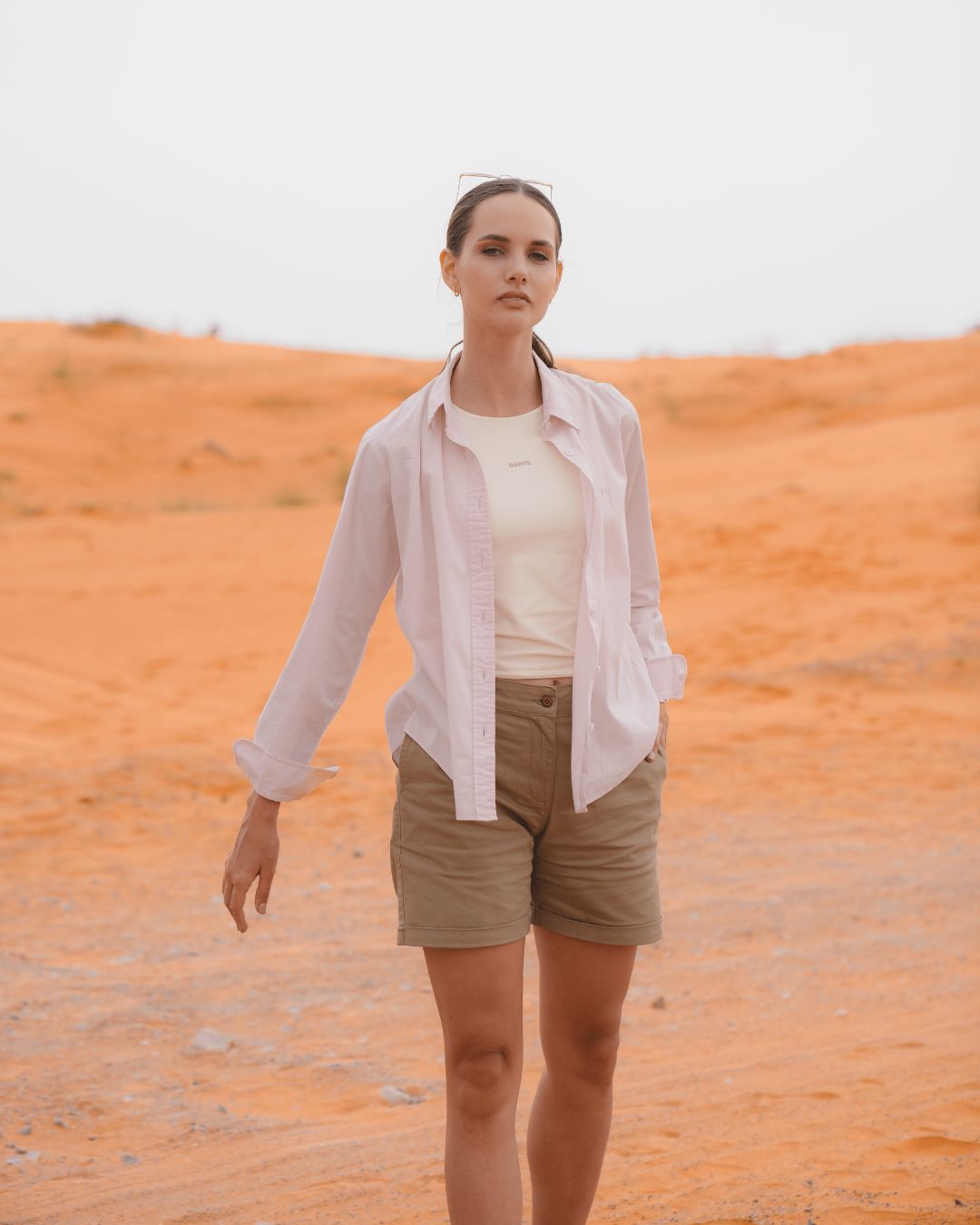 Camisa Antimanchas Baby Pink Mujer