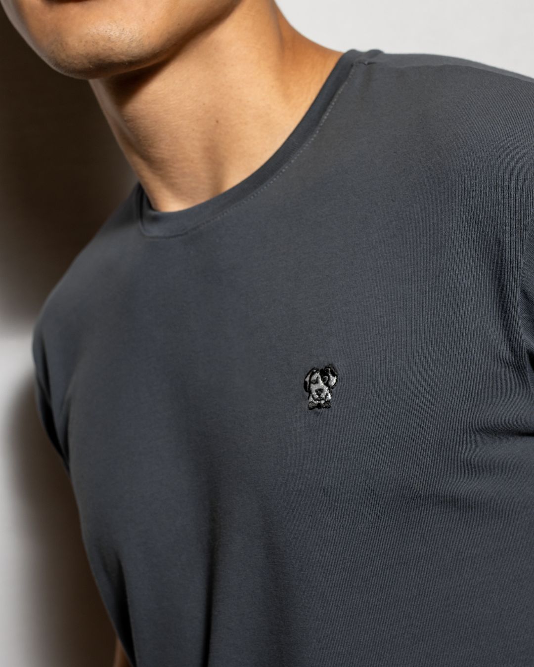 Playera Antimanchas Gris Oscuro - Talla Slim