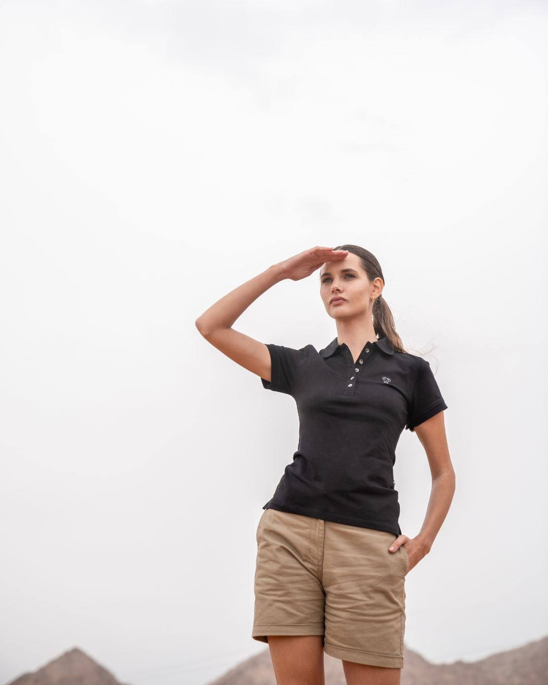 Polo Antimanchas Negra Mujer