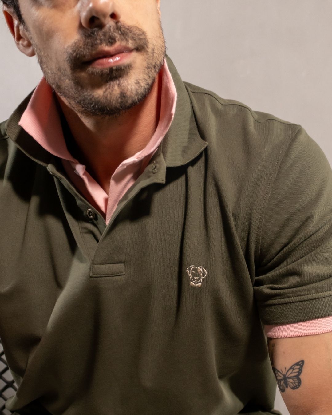 Polo Antimanchas Verde Militar - Talla Regular