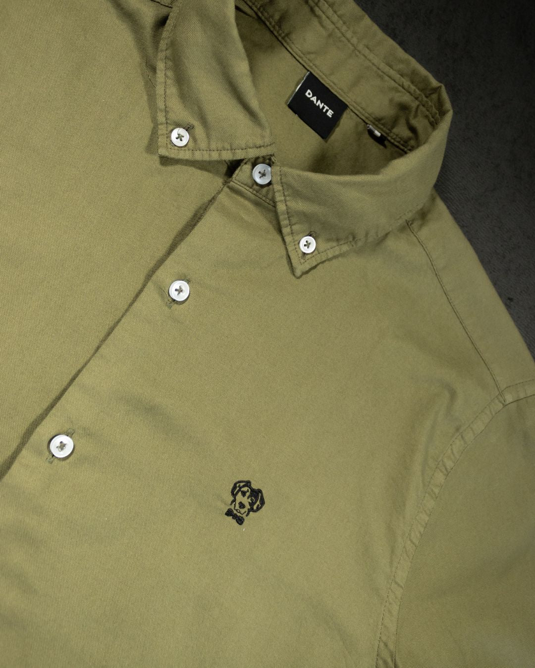 Camisa Antimanchas Oxford Verde Militar - Talla Regular