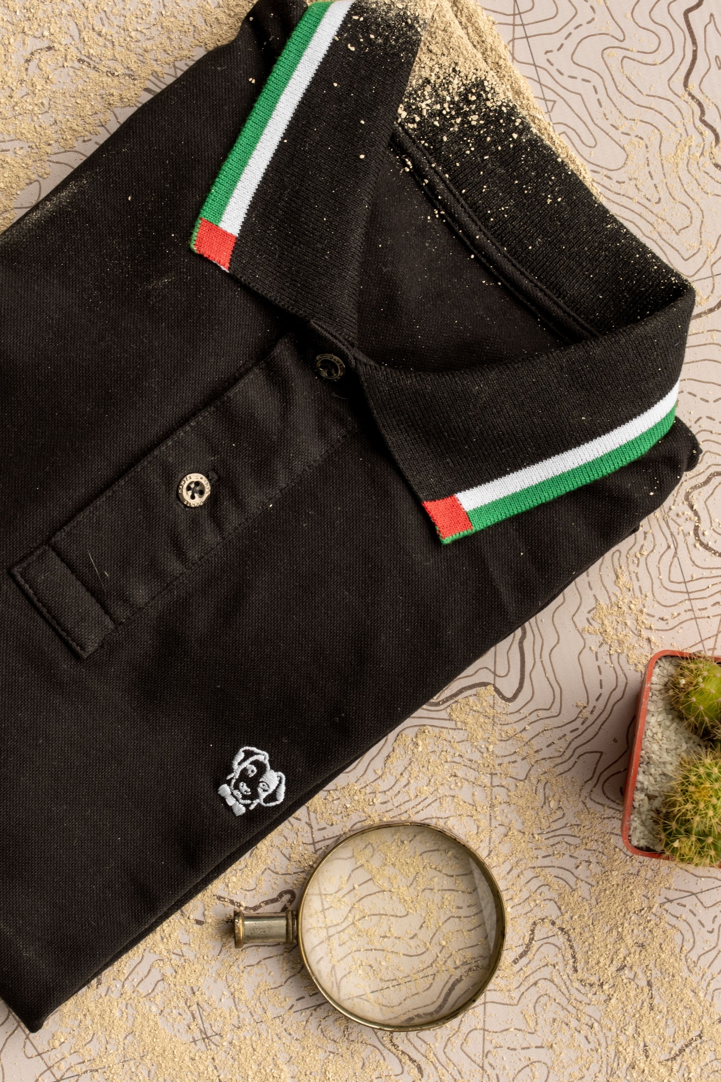Polo Antimanchas Negra Dubai - Talla Regular