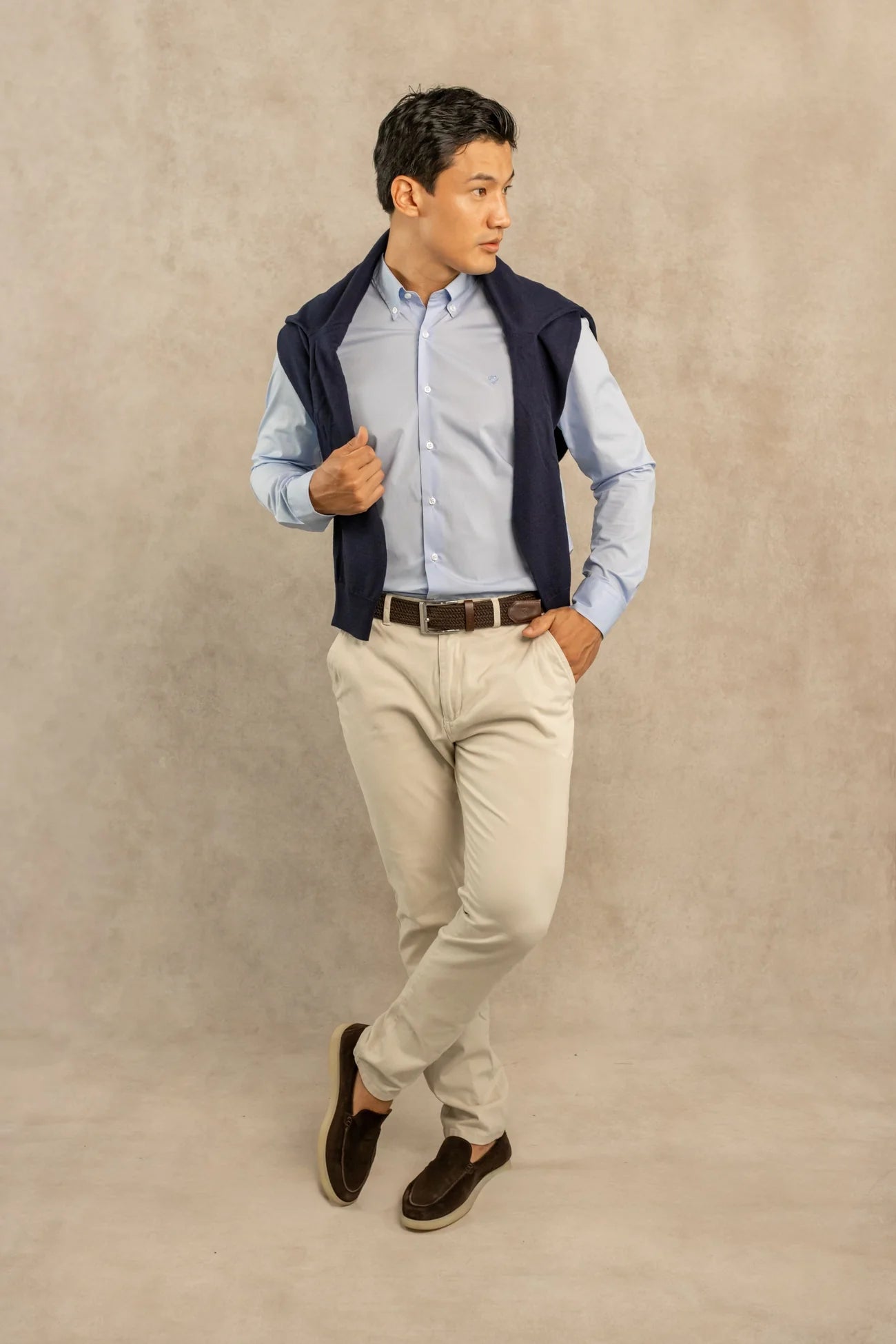 Camisa Antimanchas Popelina Light Blue - Talla Regular