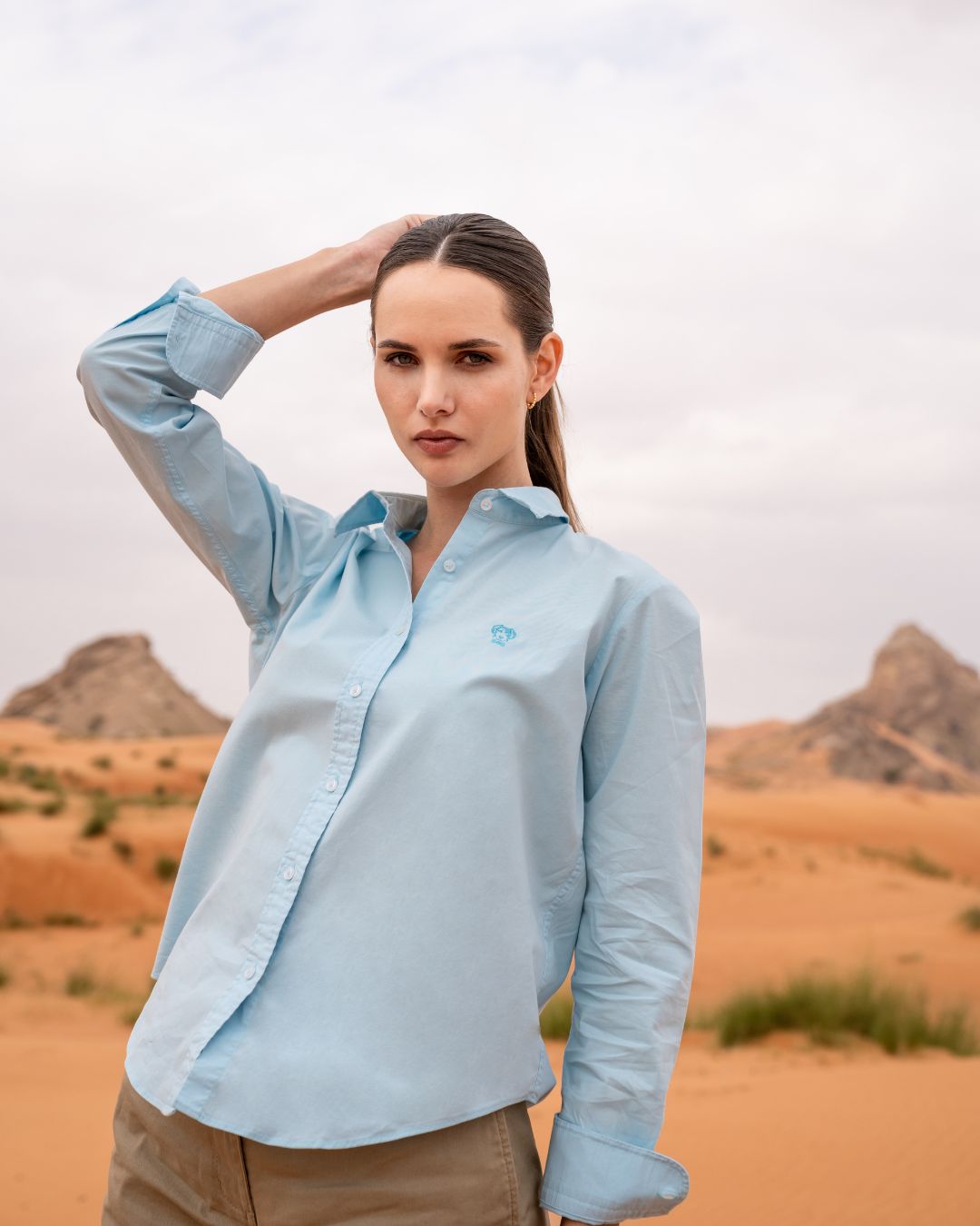 Camisa Antimanchas Baby Blue Mujer