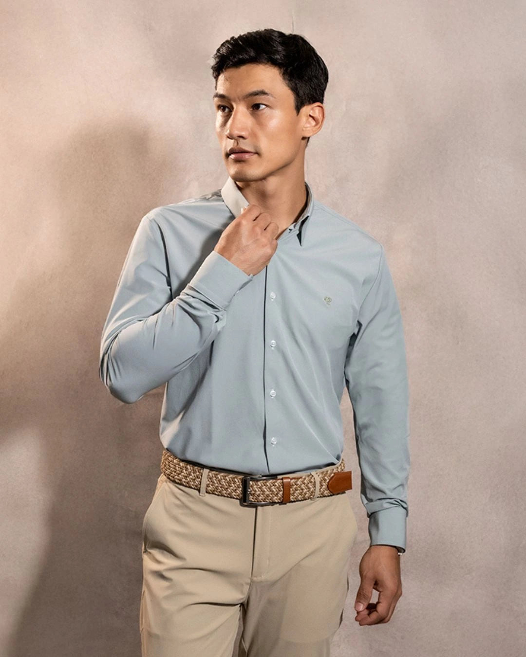 Camisa Performance Antiarrugas Verde Sage