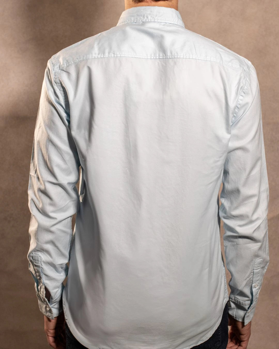 Camisa Antimanchas Oxford Azul Sky Logo Combinado