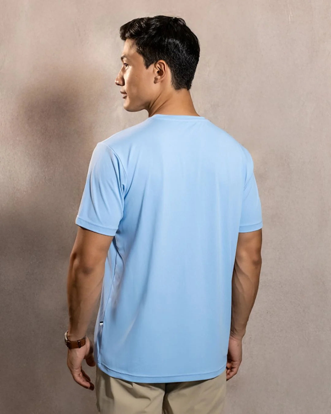 Playera Performance Antiarrugas Azul Celeste