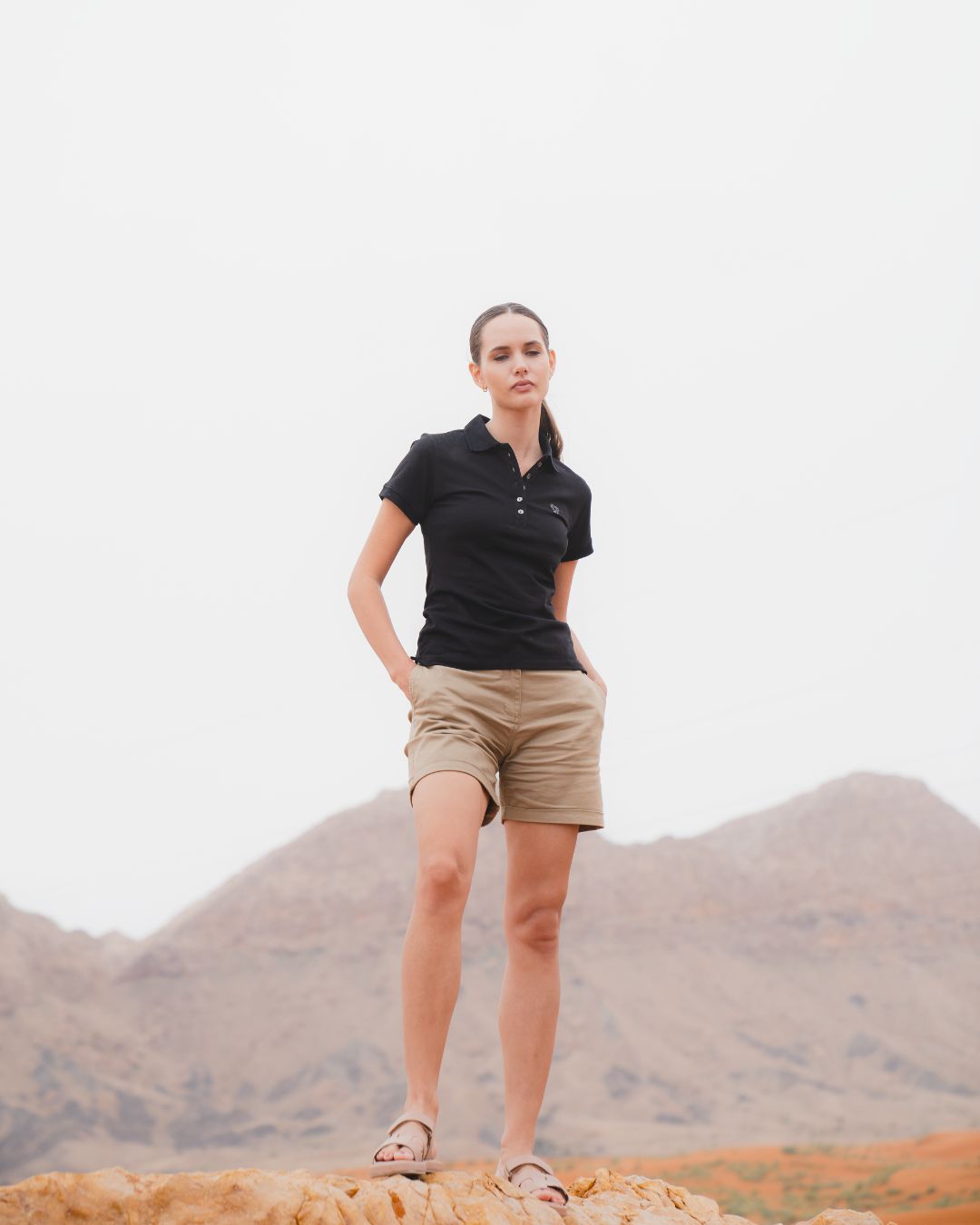 Polo Antimanchas Negra Mujer