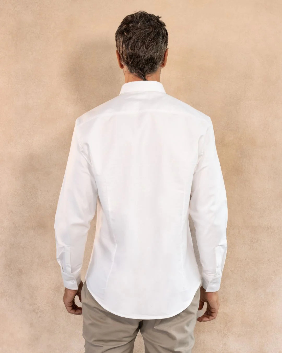 Camisa Antimanchas Oxford Blanca logo Azul Oscuro - Talla Regular