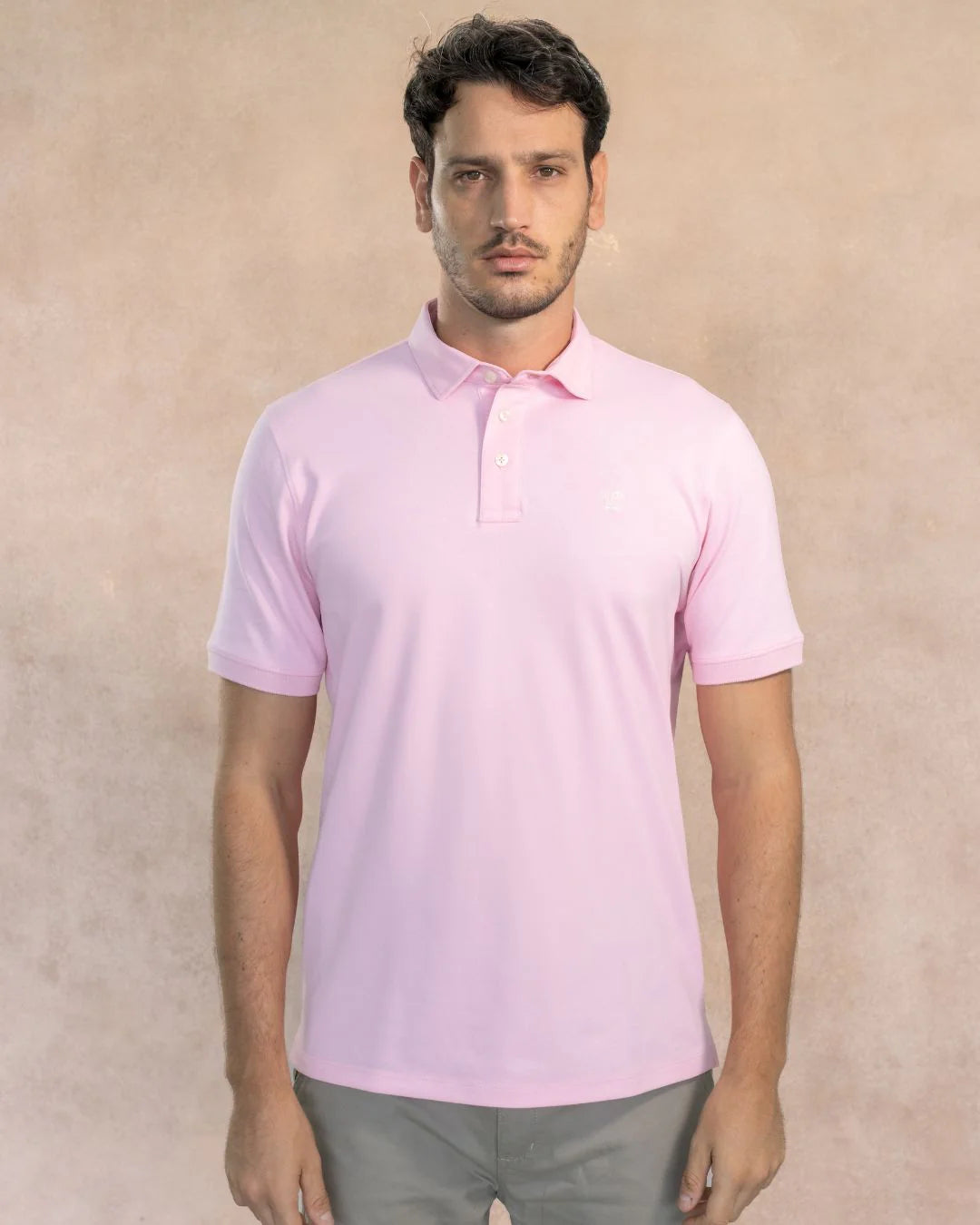 Polo Antimanchas Cuello Rígido Rosada - Talla Regular