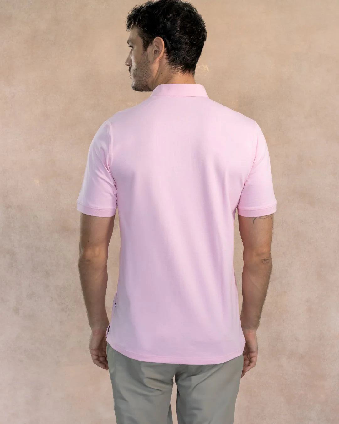 Polo Antimanchas Cuello Rígido Rosada - Talla Regular