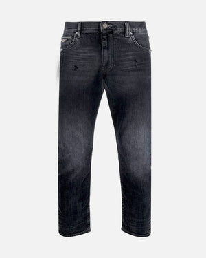 Jean Elástico Negro con Rotos - Talla Slim