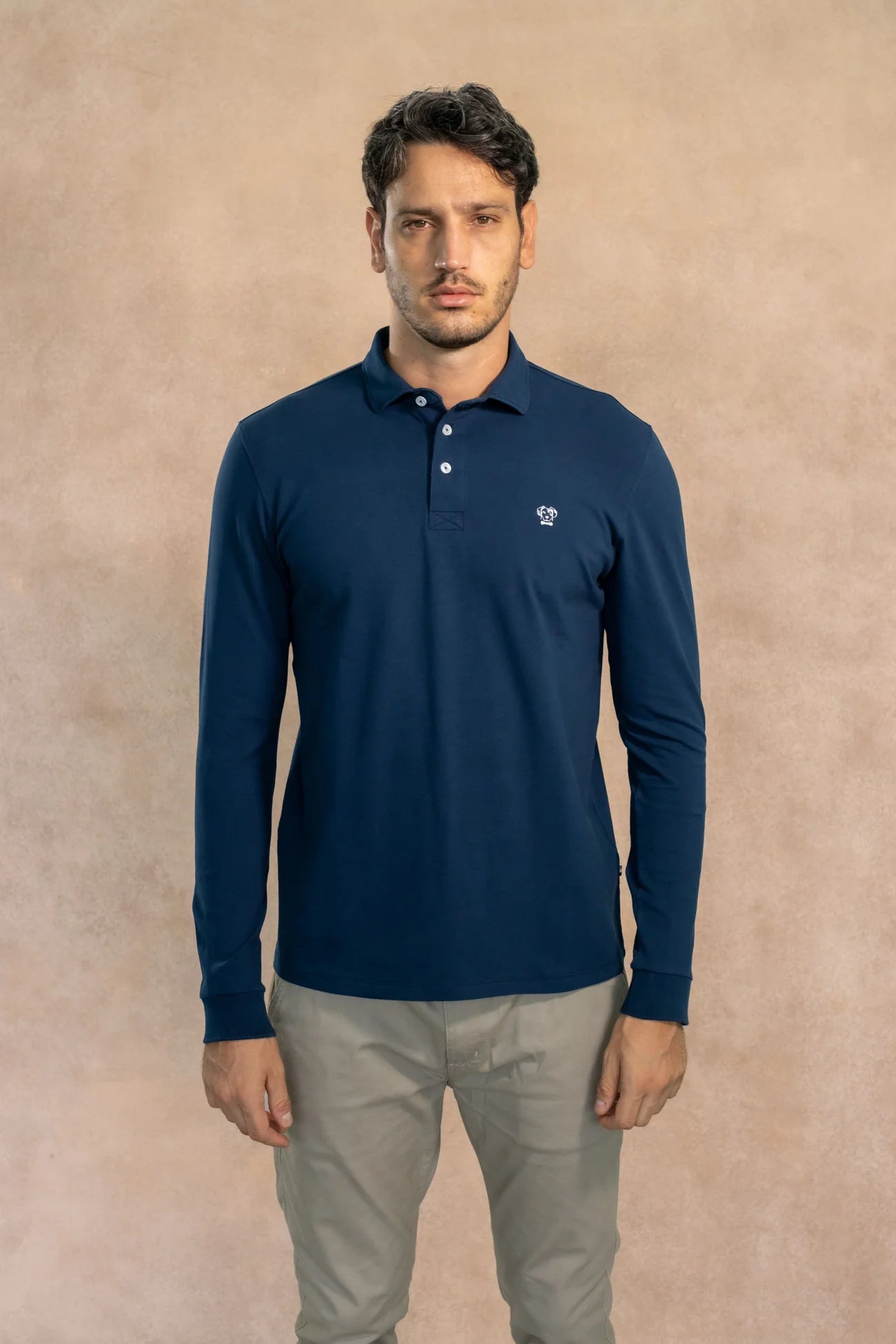 Polo Antimanchas Manga Larga Azul Navy