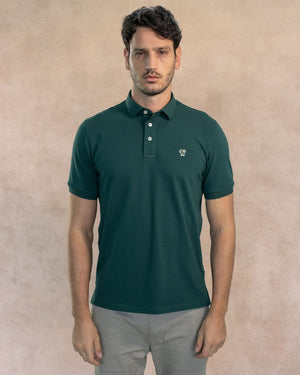 Polo Antimanchas Cuello Rígido Verde Esmeralda