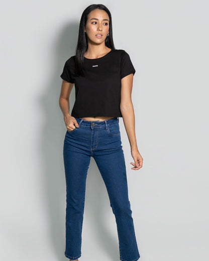 crop top Antimanchas negro para mujer de DANTE