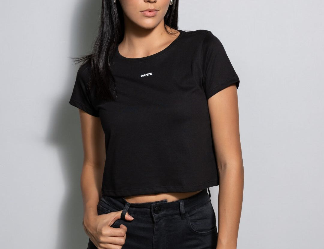 crop top Antimanchas negro para mujer de DANTE