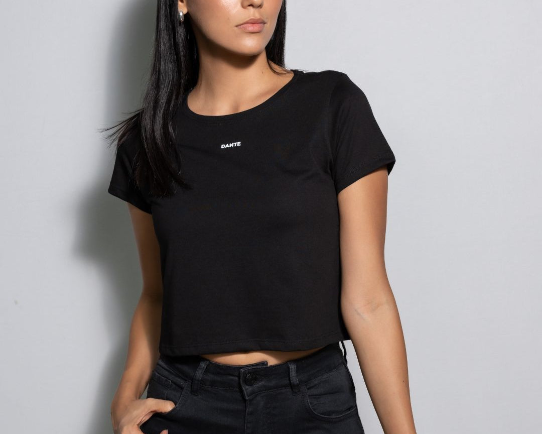 crop top Antimanchas negro para mujer de DANTE