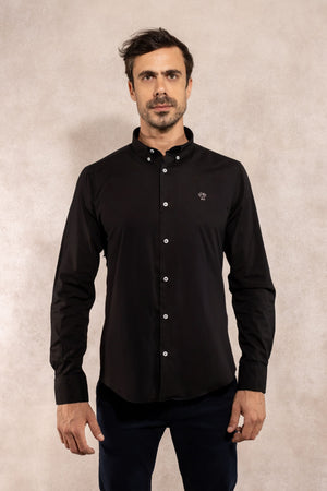 Camisa Antimanchas Popelina Negra - Talla Regular