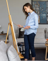 Pantalón Elástico de Mujer Azul Navy