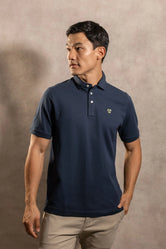 Polo Antimanchas Cuello Rígido Azul Navy - Talla Regular