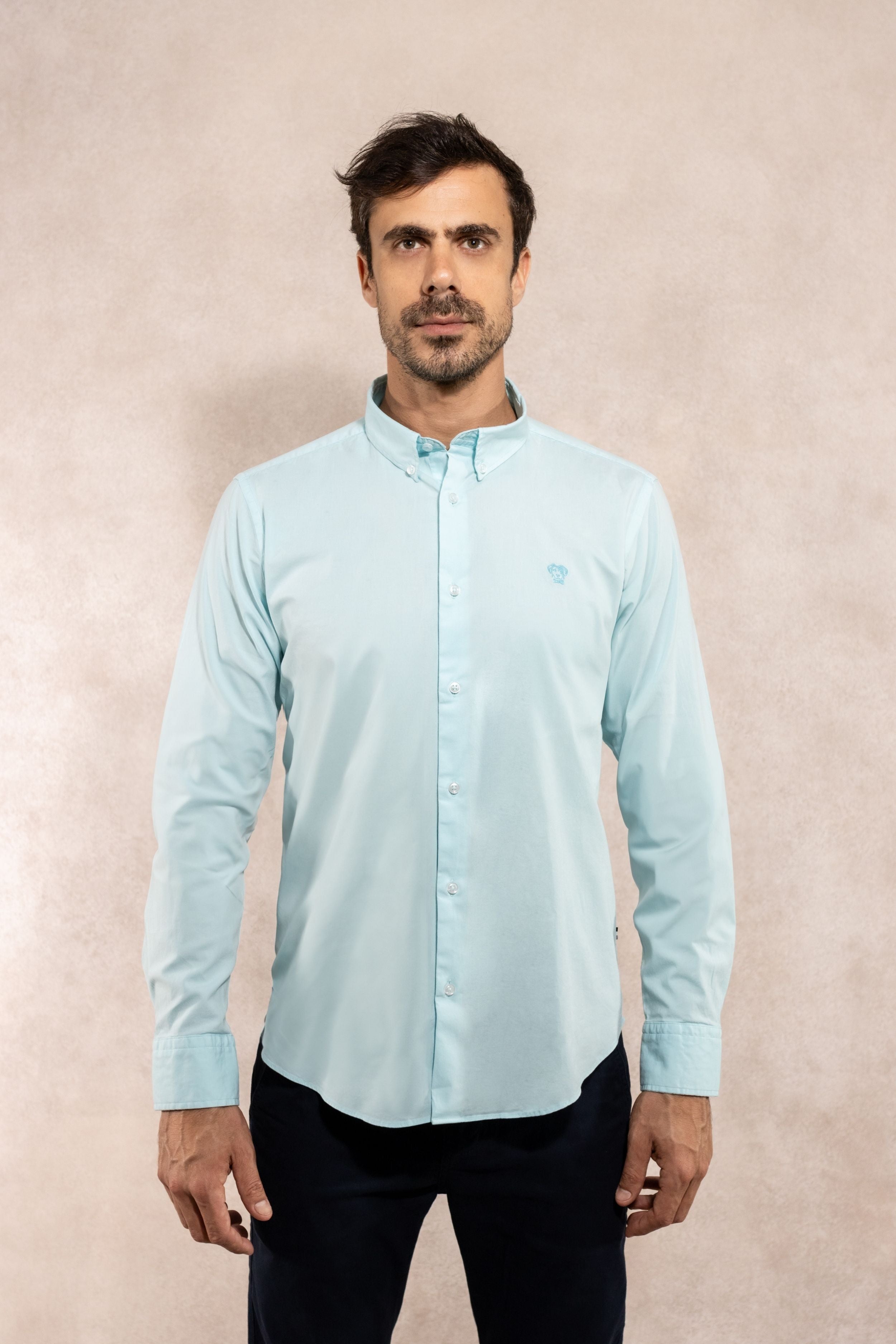Camisa Antimanchas Popelina Baby Blue - Talla Regular