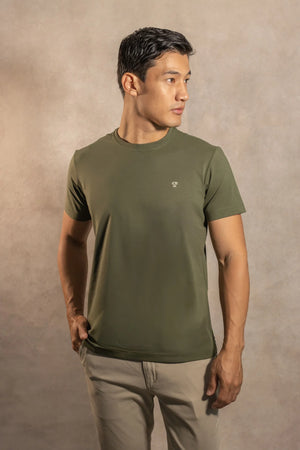Playera Antimanchas Verde Militar - Talla Regular