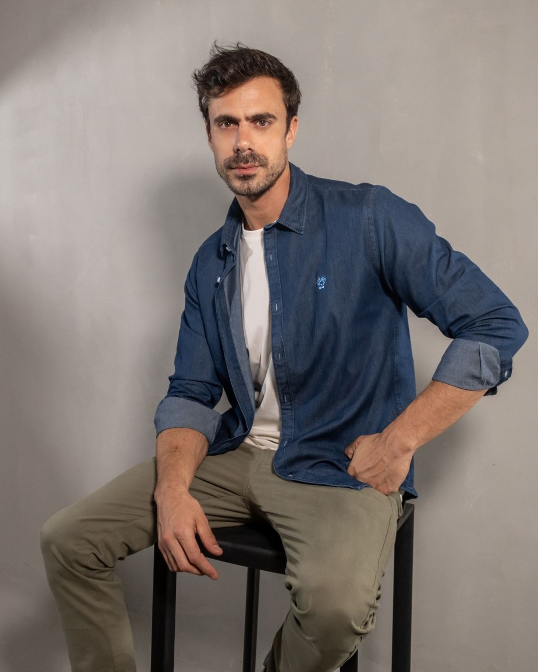 Camisa Antimanchas Denim - Talla Regular