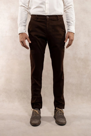 Pantalón Elástico Café Oscuro