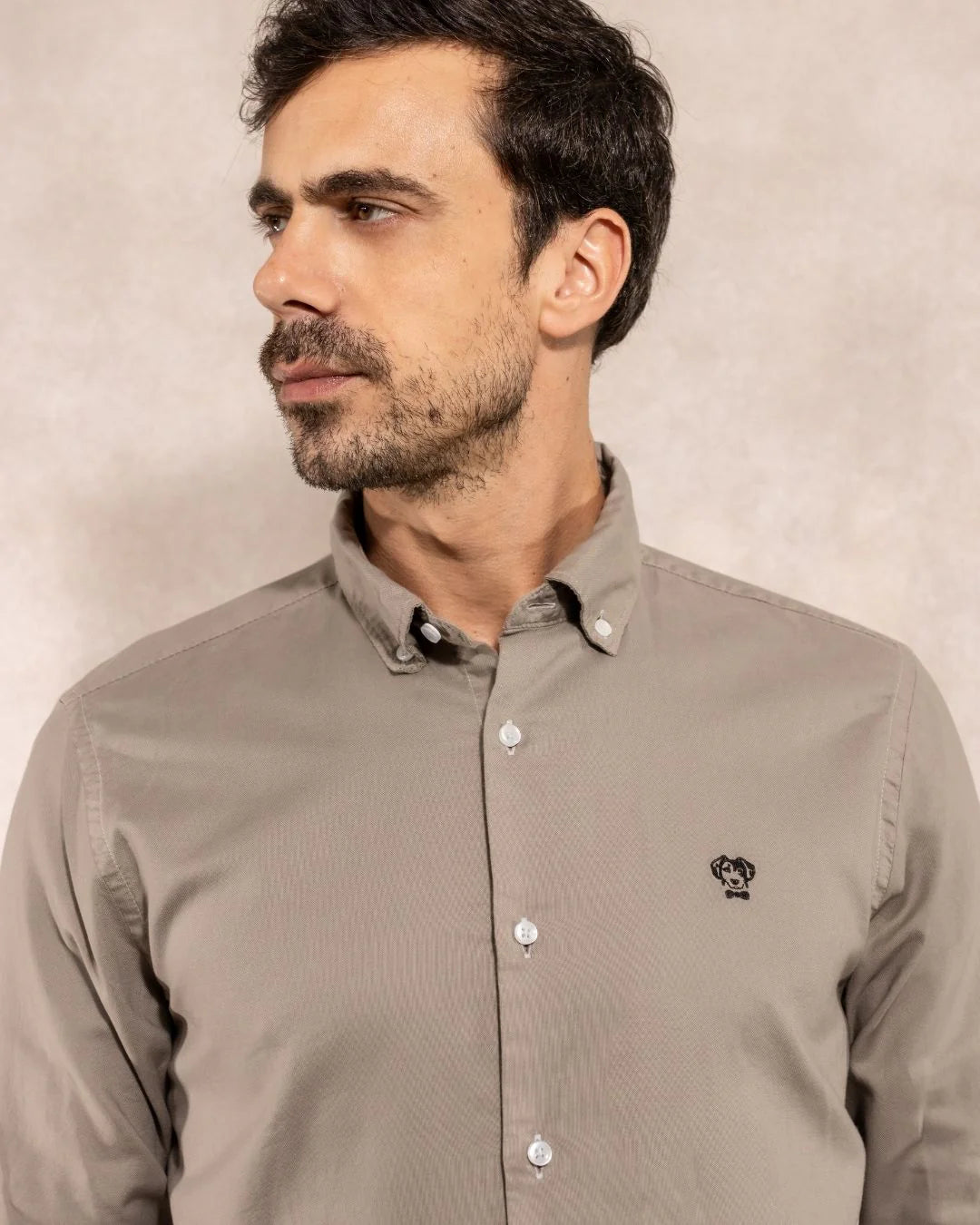 Camisa Antimanchas Oxford Gris - Talla Regular