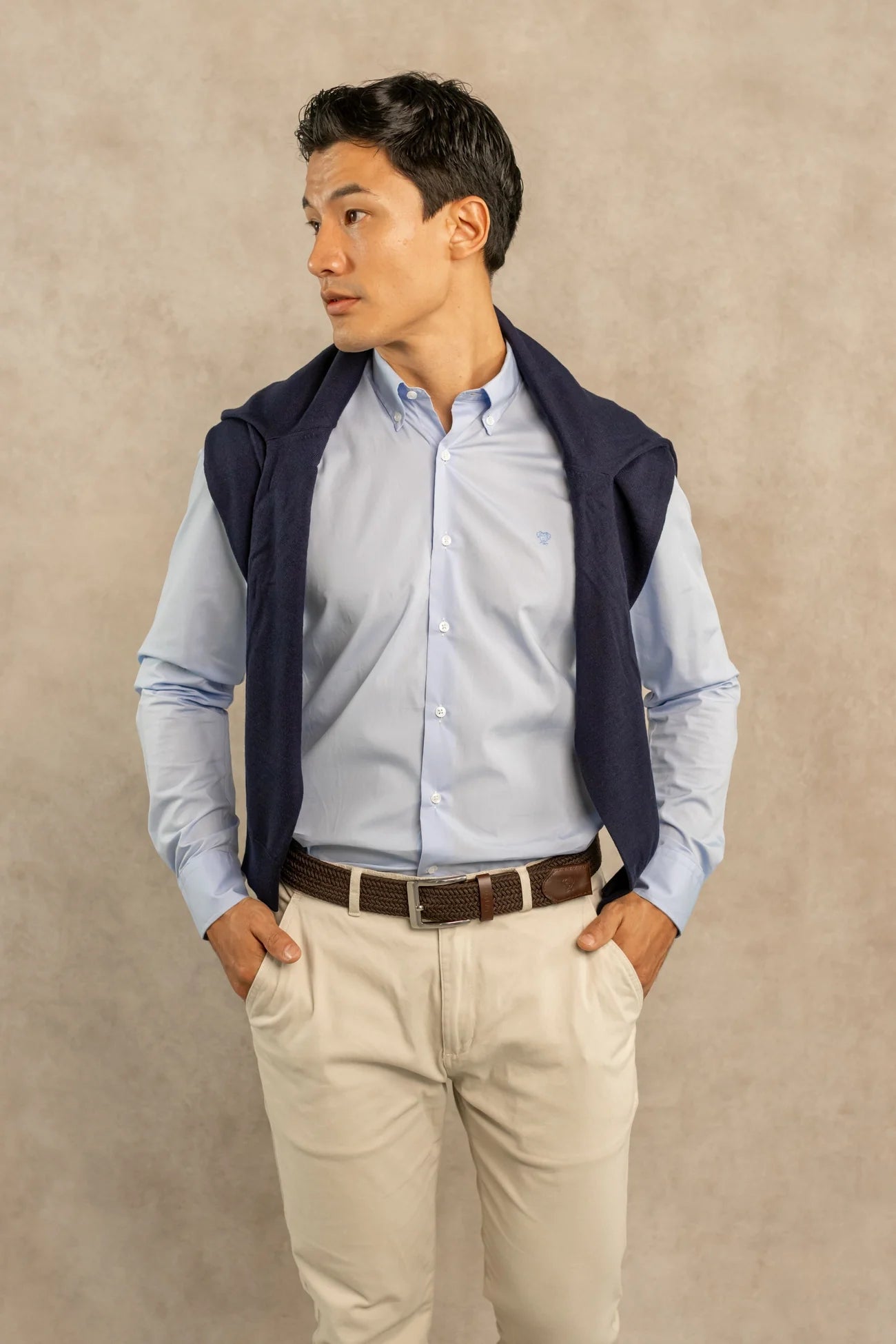 Camisa Antimanchas Popelina Light Blue - Talla Regular