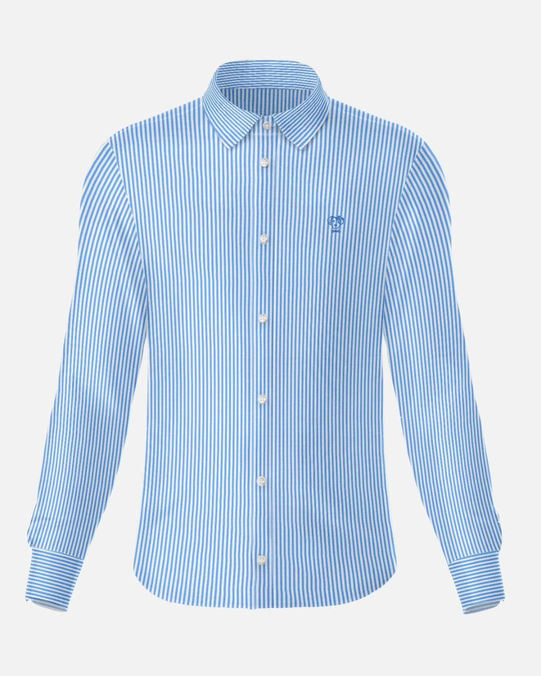 Camisa Performance Antiarrugas Rayas Azul Claro