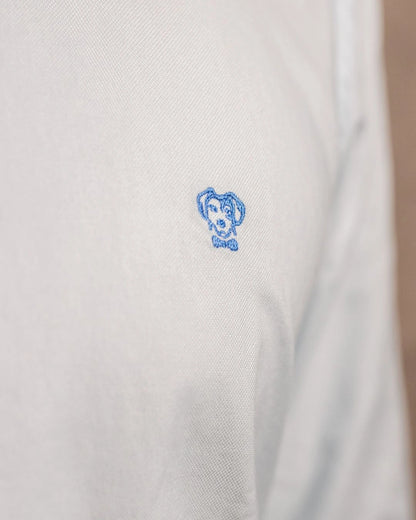Camisa Antimanchas Oxford Azul Sky Logo Combinado