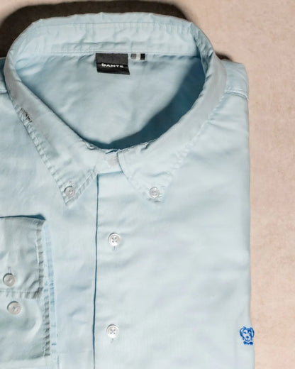 Camisa Antimanchas Oxford Azul Sky Logo Combinado