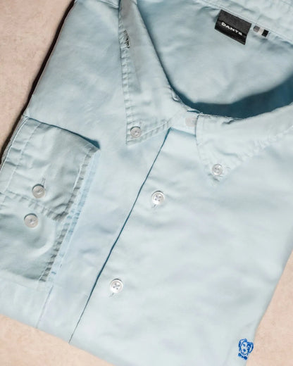 Camisa Antimanchas Oxford Azul Sky Logo Combinado