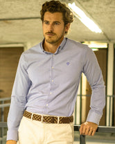 Camisa Antimanchas Oxford Rayas Azul Oscuro Harvard