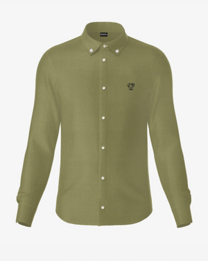 Camisa Antimanchas Oxford Verde Militar - Talla Regular