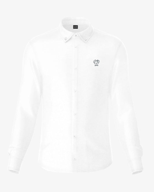 Camisa Antimanchas Popelina Blanca Logo Gris Claro - Talla Regular
