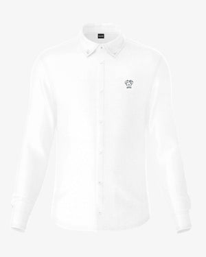 Camisa Antimanchas Popelina Blanca Logo Gris Claro - Talla Regular