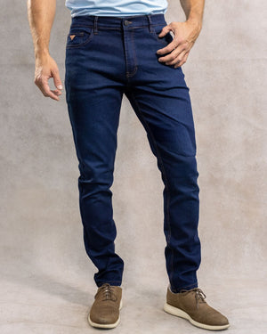 Jean Elástico Azul Oscuro Clásico Vintage