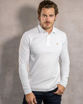 Polo Antimanchas Manga Larga Blanco
