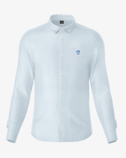 Camisa Antimanchas Oxford Azul Sky Logo Combinado