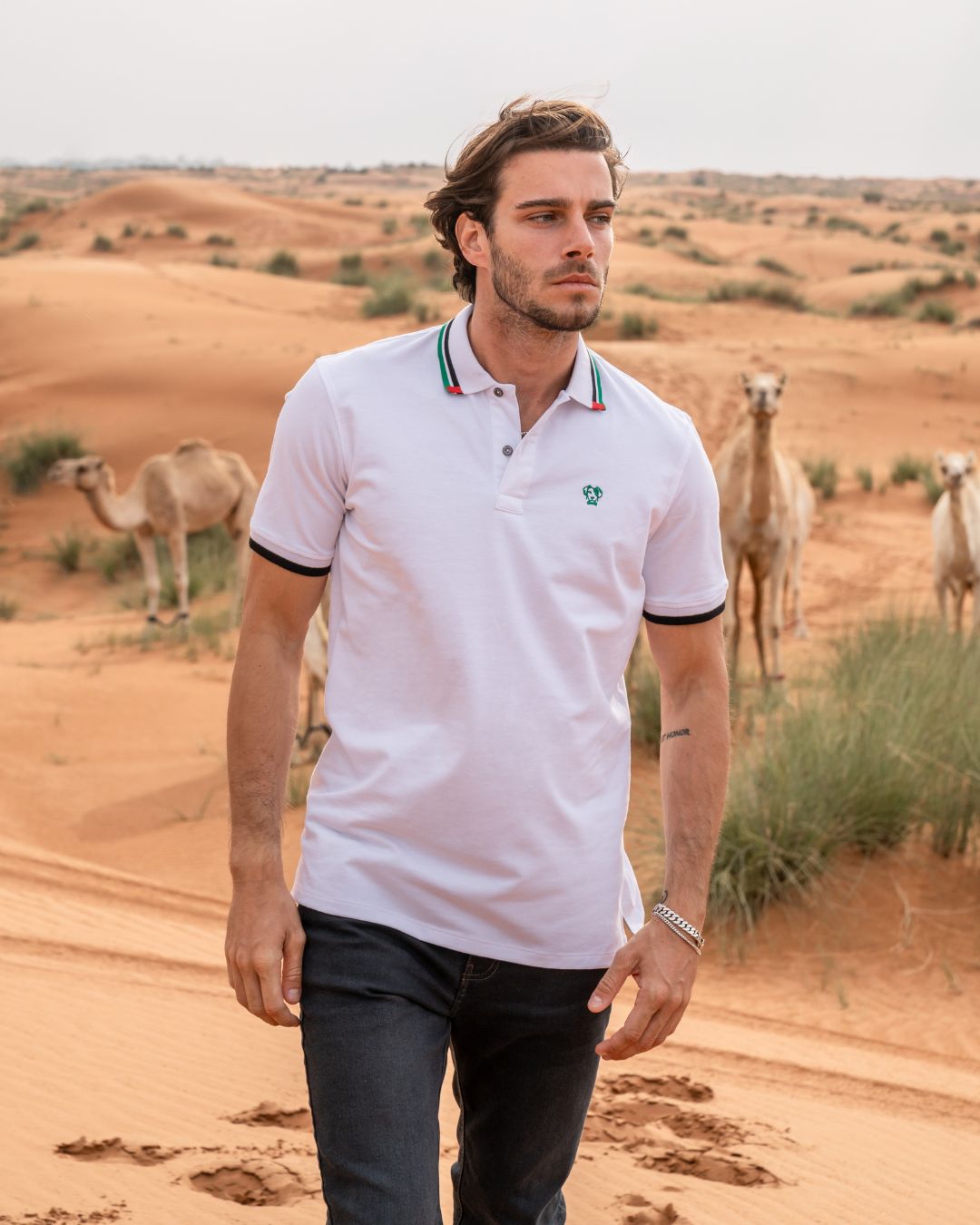 Polo Antimanchas Blanca Dubai - Talla Regular