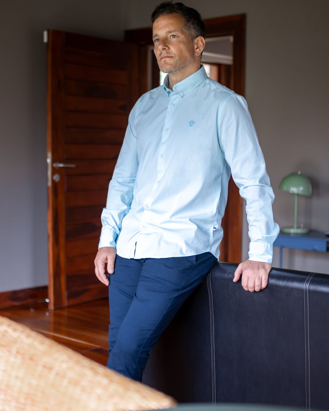 Camisa Antimanchas Popelina Baby Blue - Talla Regular