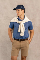 Polo Performance Antiarrugas Azul Jaspe