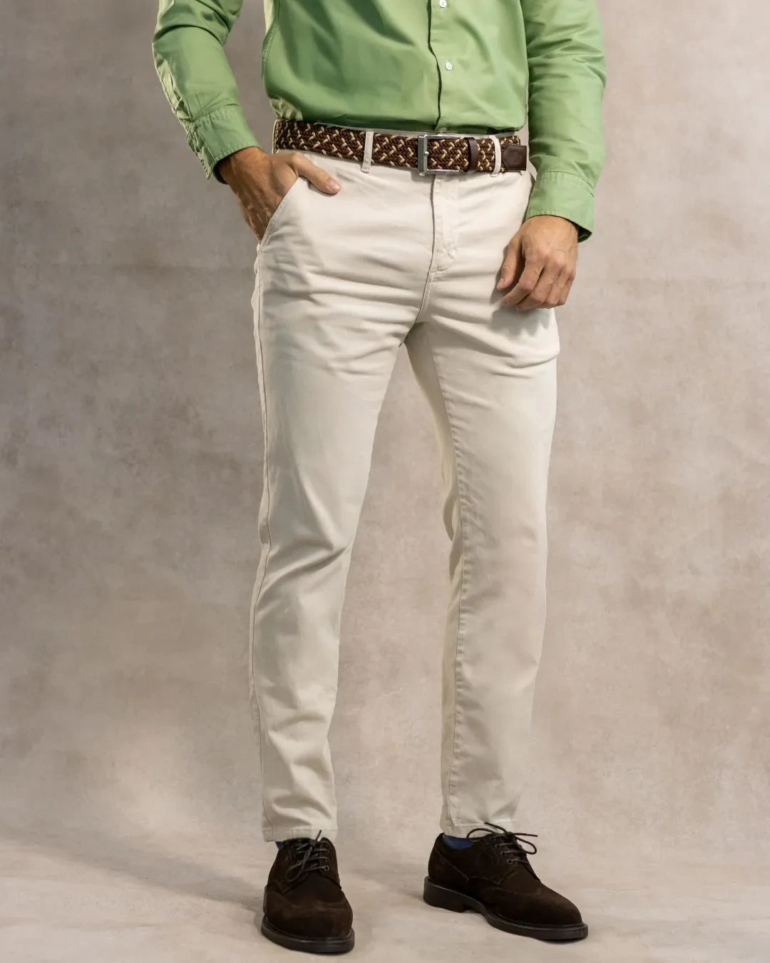 Pantalón Elástico Marfil
