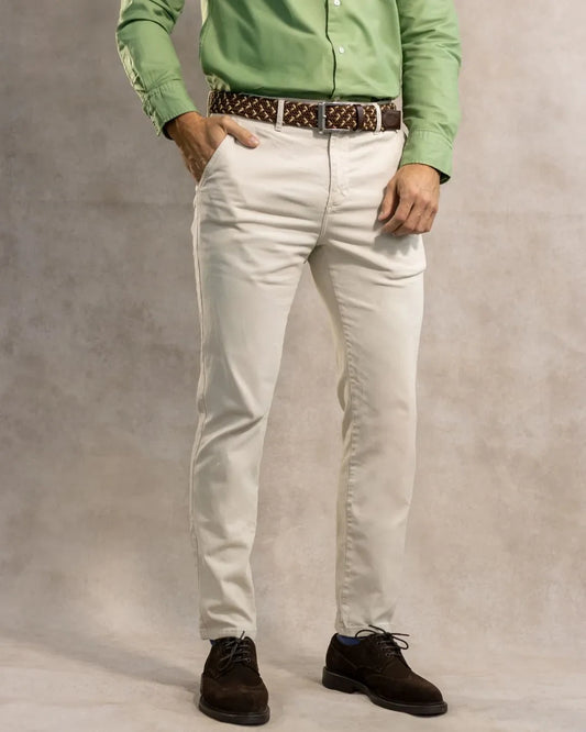 Pantalón Elástico Marfil