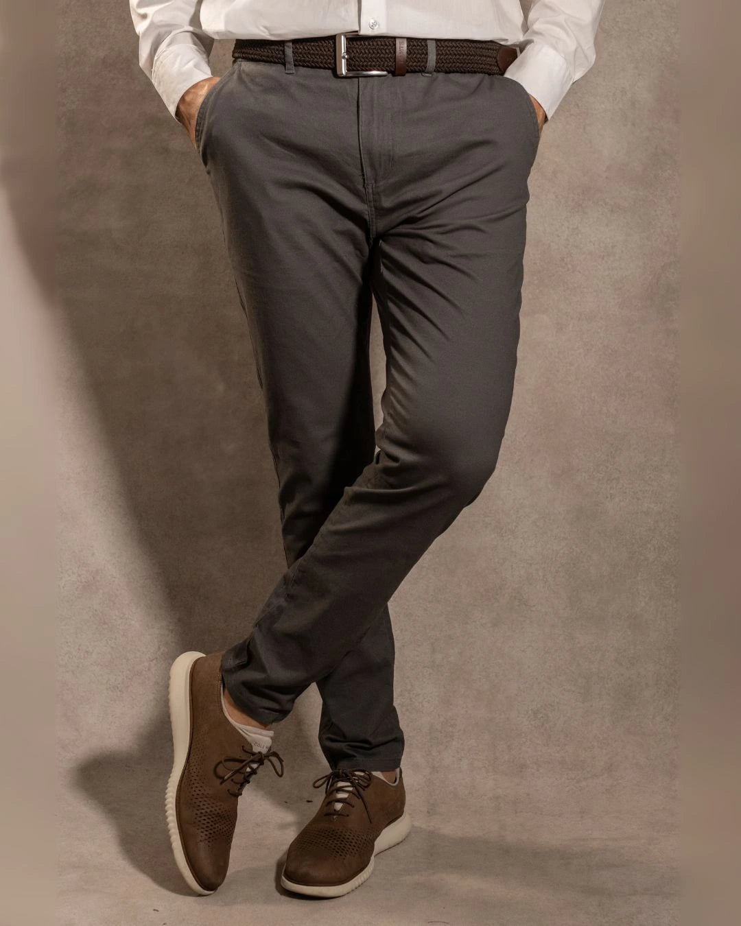Pantalón Elástico Gris Oscuro