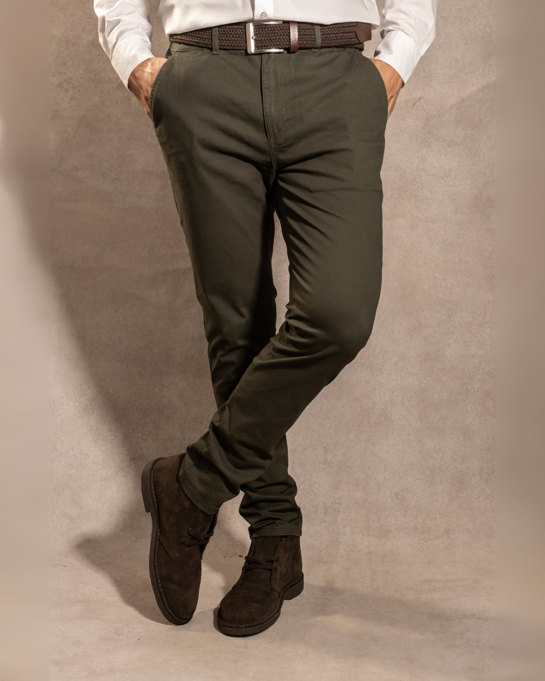 Pantalón Elástico Verde Militar