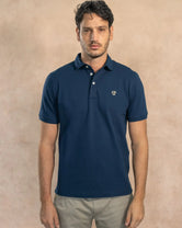 Polo Antimanchas Cuello Rígido Azul Navy - Talla Regular